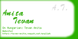 anita tevan business card